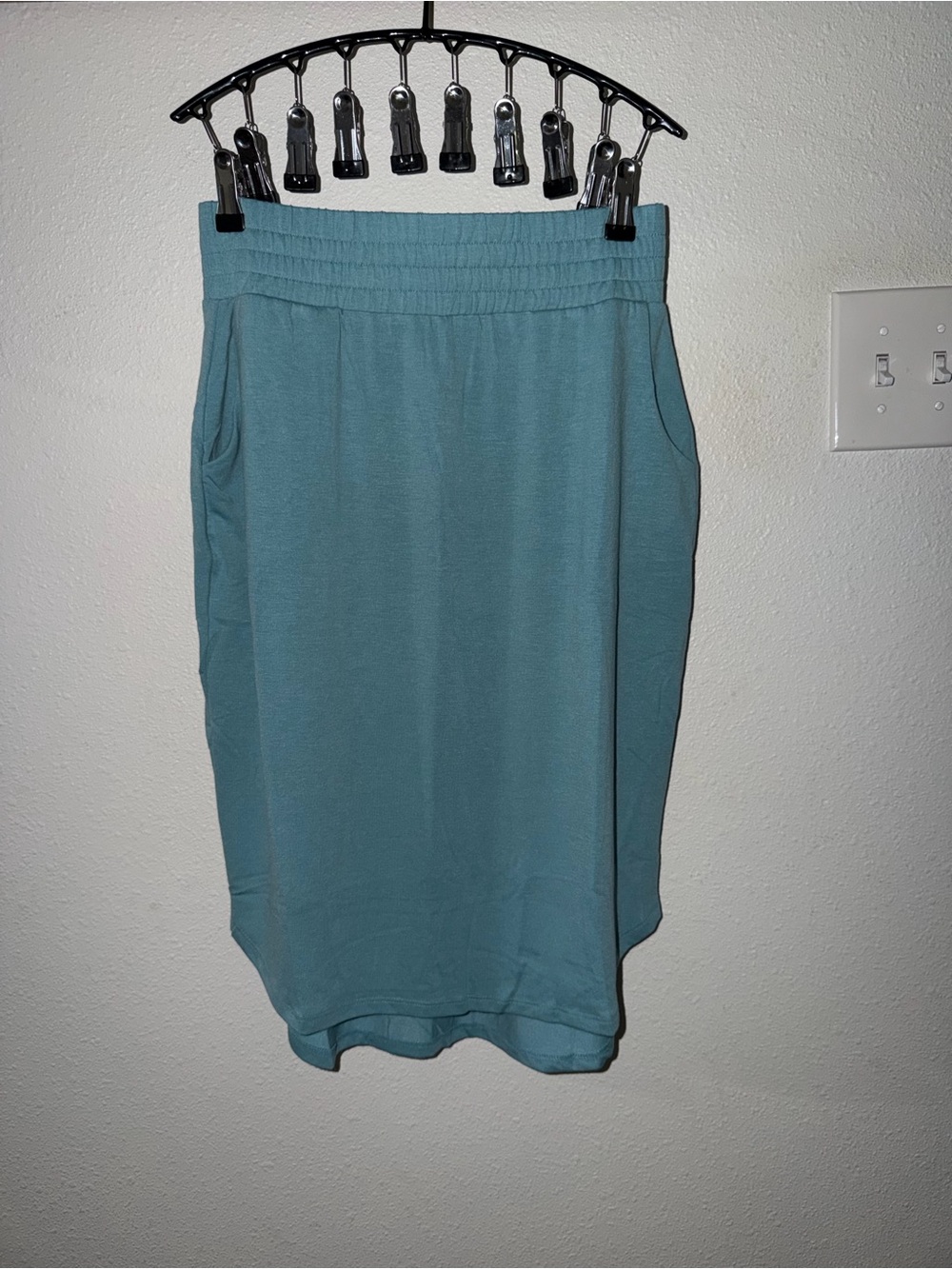 Zenana Outfitters Teal A-Line Midi Skirt with Pockets NWOT - Picture 4 of 9